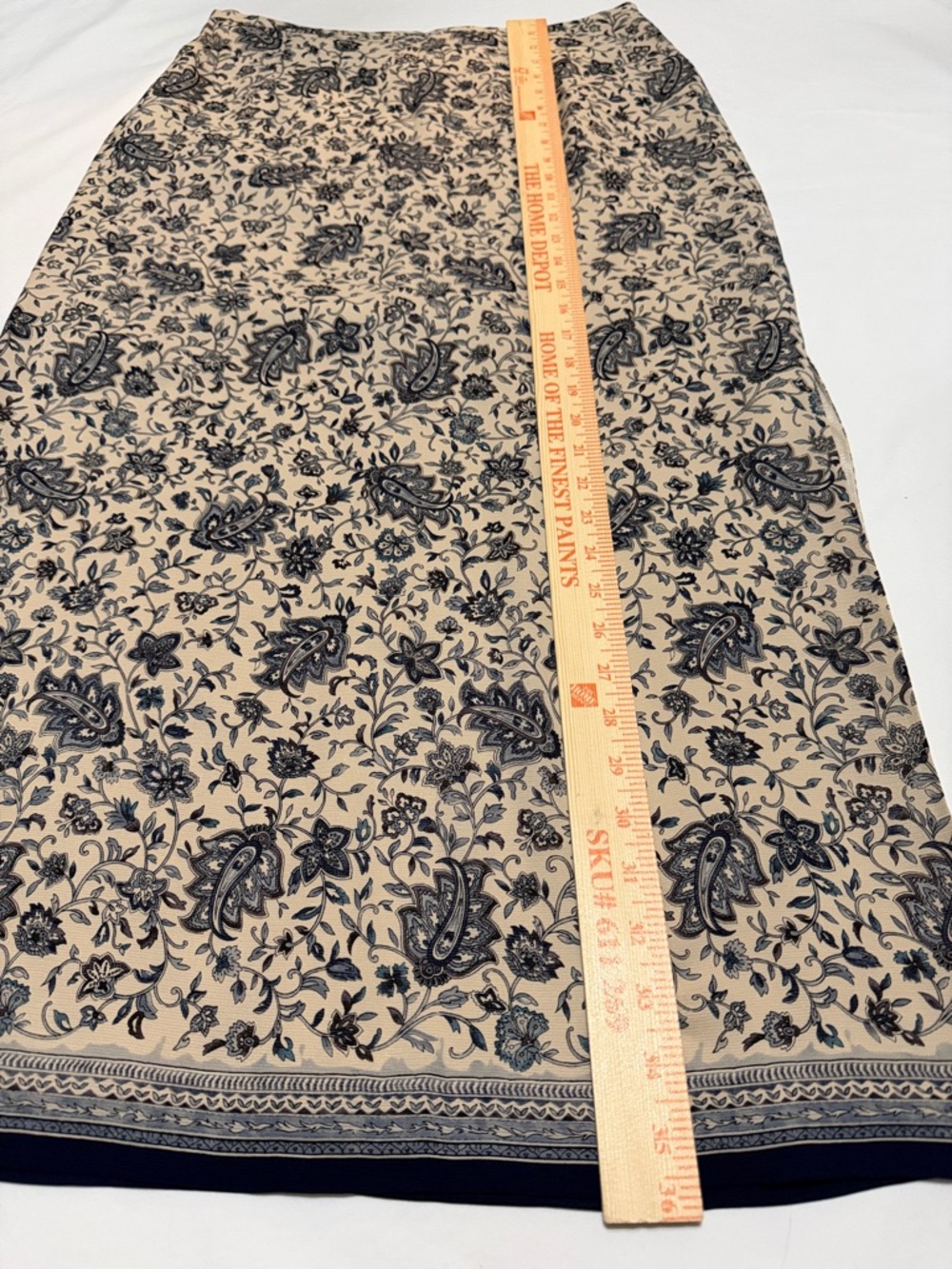 Talbots Floral Paisley Midi Skirt with Side Slits 100% Silk size 12 New - Picture 7 of 9